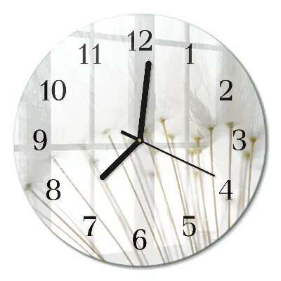 Glas wanduhr mit motiv rund Löwenzahn