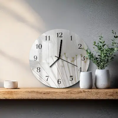 Glas wanduhr mit motiv rund Löwenzahn