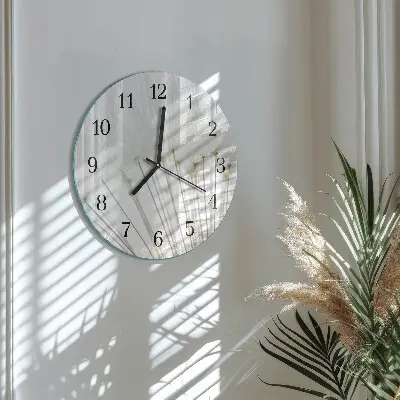 Glas wanduhr mit motiv rund Löwenzahn