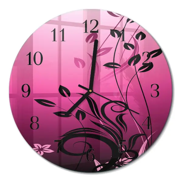 Runde wanduhr aus glas Floristische Kunst