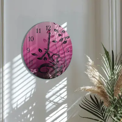 Runde wanduhr aus glas Floristische Kunst