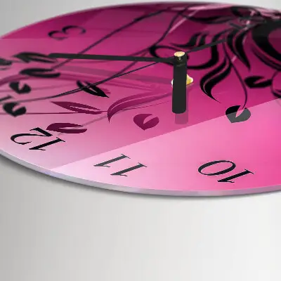 Runde wanduhr aus glas Floristische Kunst