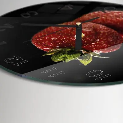 Runde wanduhr Erdbeere