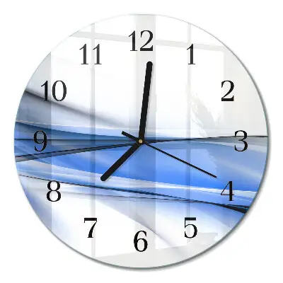 Runde wanduhr aus glas Abstrakte Linien