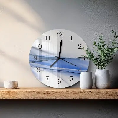 Runde wanduhr aus glas Abstrakte Linien