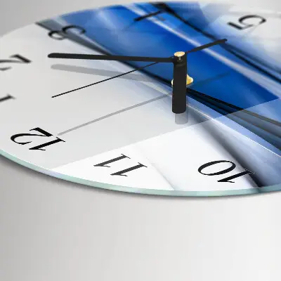 Runde wanduhr aus glas Abstrakte Linien