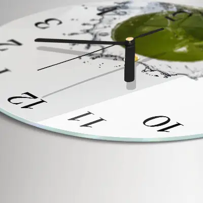Glas wanduhr mit motiv rund Wasser mit Kalk
