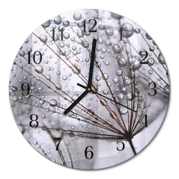 Wanduhr glas rund Löwenzahn