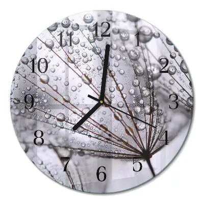 Wanduhr glas rund Löwenzahn