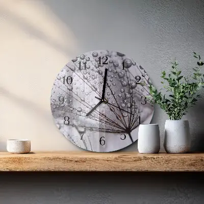 Wanduhr glas rund Löwenzahn