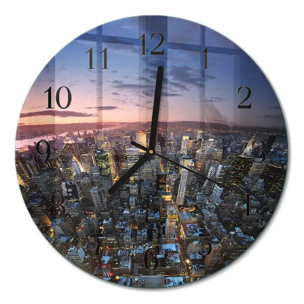 Glas wanduhr mit motiv rund Horizont