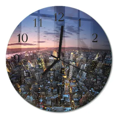 Glas wanduhr mit motiv rund Horizont