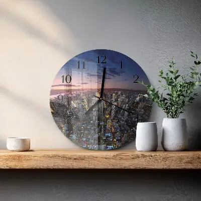 Glas wanduhr mit motiv rund Horizont