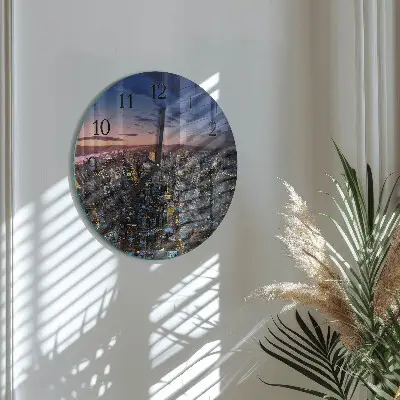 Glas wanduhr mit motiv rund Horizont