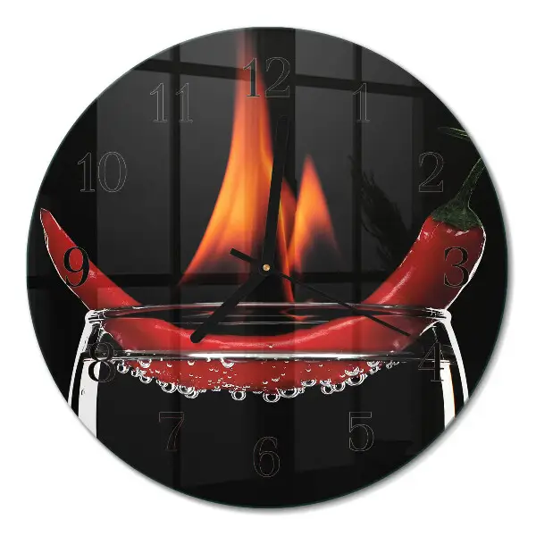 Runde wanduhr Scharfe Chili