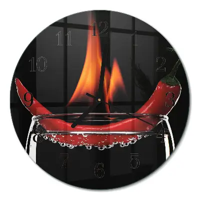 Runde wanduhr Scharfe Chili