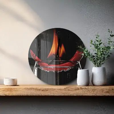 Runde wanduhr Scharfe Chili