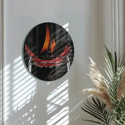 Runde wanduhr Scharfe Chili