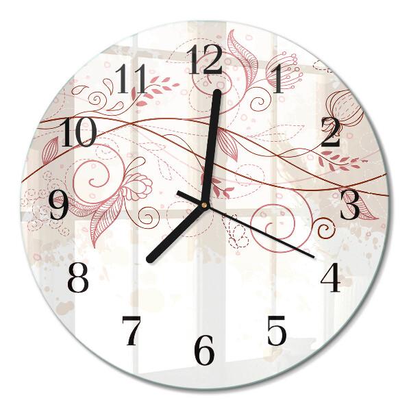 Wanduhr glas rund Floristische Kunst