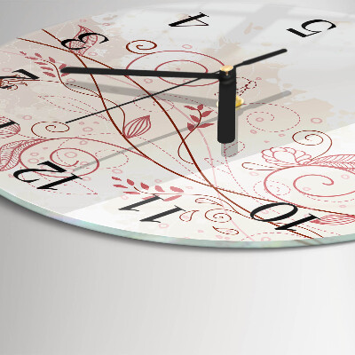 Wanduhr glas rund Floristische Kunst