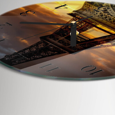 Glas wanduhr mit motiv rund Eiffelturm Paris