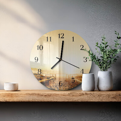 Glas wanduhr mit motiv rund Strandweg