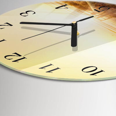 Glas wanduhr mit motiv rund Strandweg