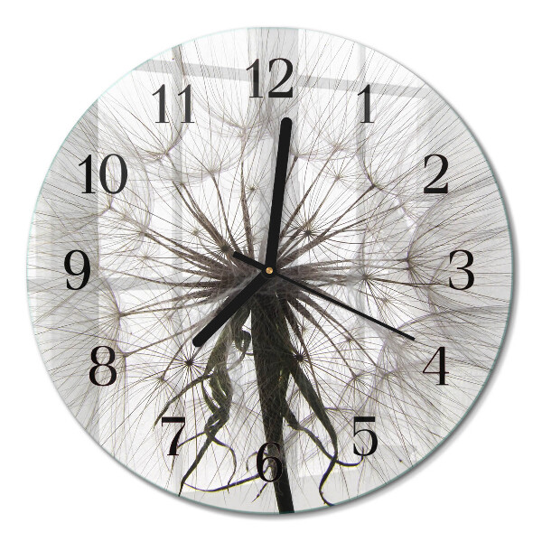 Wanduhr glas rund Löwenzahn