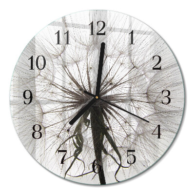 Wanduhr glas rund Löwenzahn
