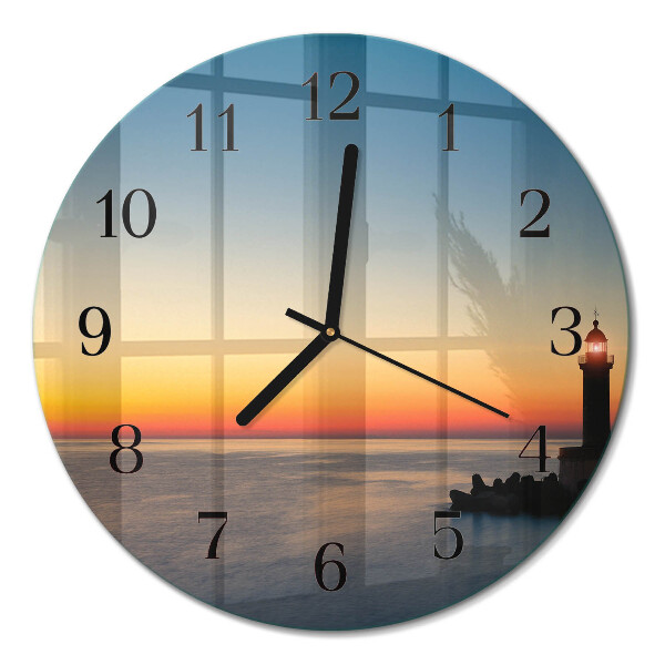 Runde wanduhr Leuchtturm Meer