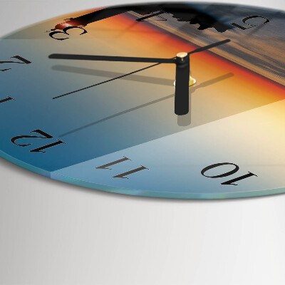 Runde wanduhr Leuchtturm Meer