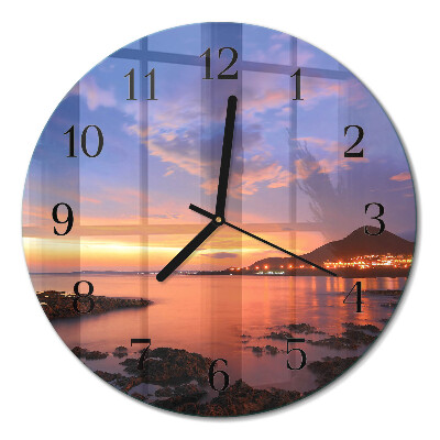 Glas wanduhr mit motiv rund Sea Island