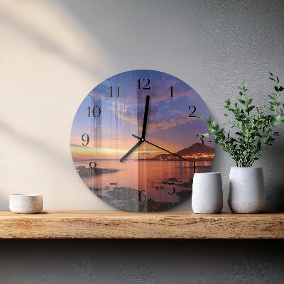 Glas wanduhr mit motiv rund Sea Island