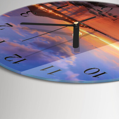 Glas wanduhr mit motiv rund Sea Island