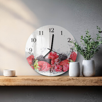 Wanduhr glas rund Obst