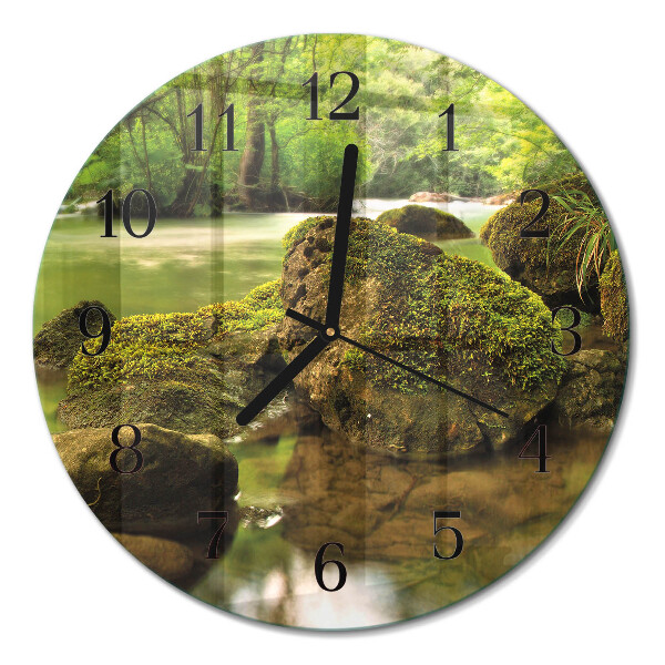 Runde wanduhr Flusslandschaft