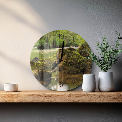 Runde wanduhr Flusslandschaft