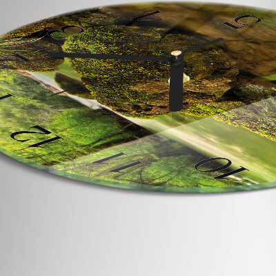 Runde wanduhr Flusslandschaft
