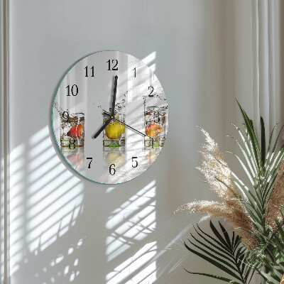 Wanduhr glas rund Fruchtbecher