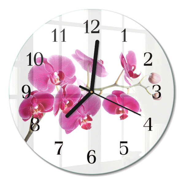 Runde wanduhr Orchidee