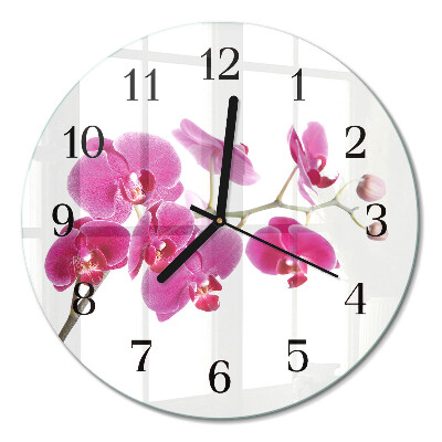 Runde wanduhr Orchidee