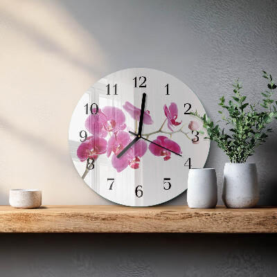 Runde wanduhr Orchidee