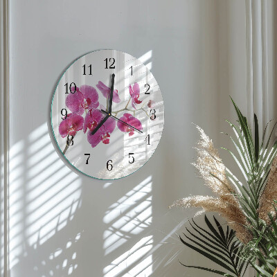 Runde wanduhr Orchidee