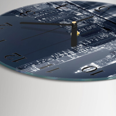 Runde wanduhr aus glas Horizont