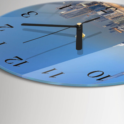 Glas wanduhr mit motiv rund Dubai Horizon