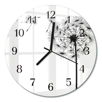 Glas wanduhr mit motiv rund Löwenzahn