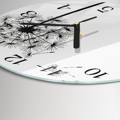 Glas wanduhr mit motiv rund Löwenzahn