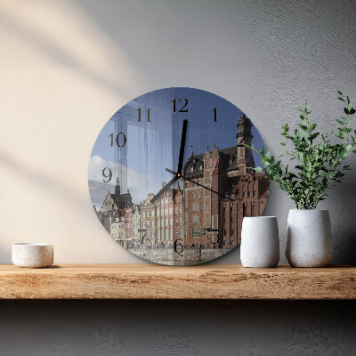 Glas wanduhr mit motiv rund Danzig