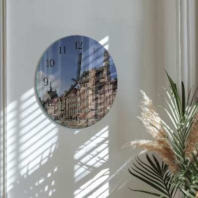 Glas wanduhr mit motiv rund Danzig