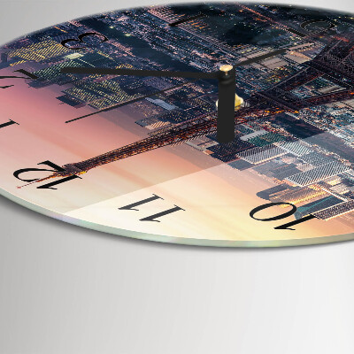 Wanduhr glas rund Eiffelturm Paris